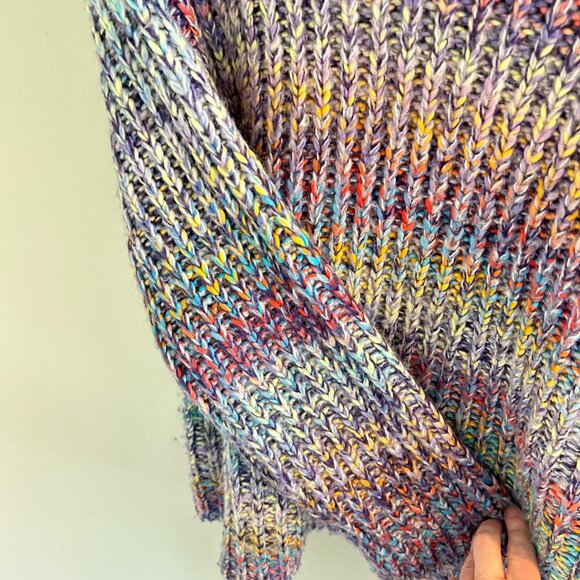 RD Style Warm Intentions Multi Color Mock Neck Sweater Size Medium Rainbow Cozy - Picture 5 of 9